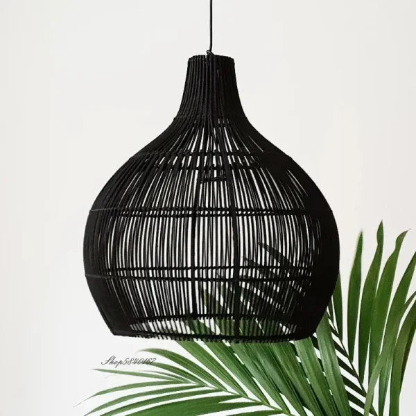 Vintage Rattan Pendant Lights Hand-woven Rattan Hanging Lamp Lights for Living Room Decoration Dining Room Lamps E27 Suspension - Image 5