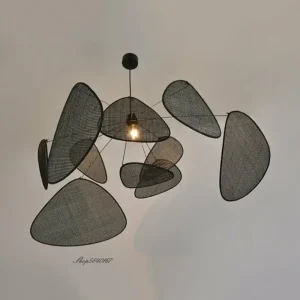 New Chinese Style Pendant Lights Black Rattan Suspension Luminaire for Restaurant Dining Room Home Decor Designer Light Fixtures