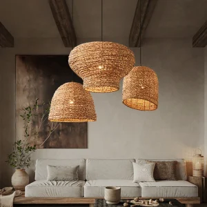 Vintage Style Pendant Lights High-quality Densely Woven Rattan Lamps for Living Room Dining Room Restaurant Loft Decor