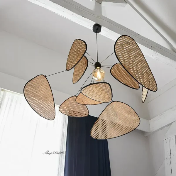 New Chinese Style Pendant Lights Black Rattan Suspension Luminaire for Restaurant Dining Room Home Decor Designer Light Fixtures - Image 3