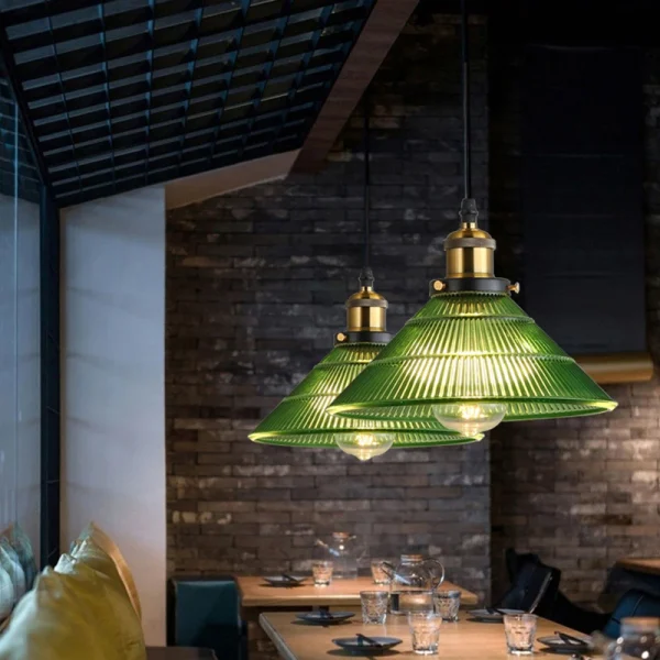 Retro Glass Chandelier Restaurant Tea Room Bar Bedrooms Studio Cafe Clothing Stores Lustre Single Head Vintage Pendant Lamps LED - Image 2