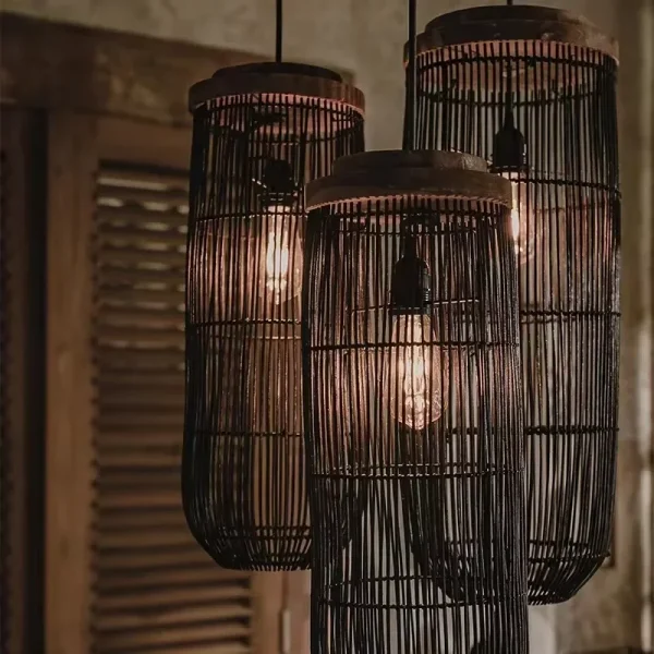 Japanese Rattan pendant light vintage laterns Lights Living Room dining lights hanging Homestay kitchen island light - Image 4