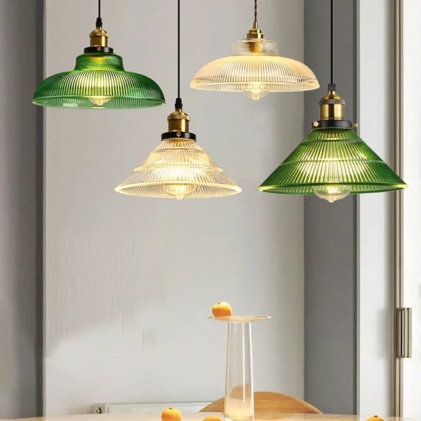 Retro Glass Chandelier Restaurant Tea Room Bar Bedrooms Studio Cafe Clothing Stores Lustre Single Head Vintage Pendant Lamps LED - Image 6
