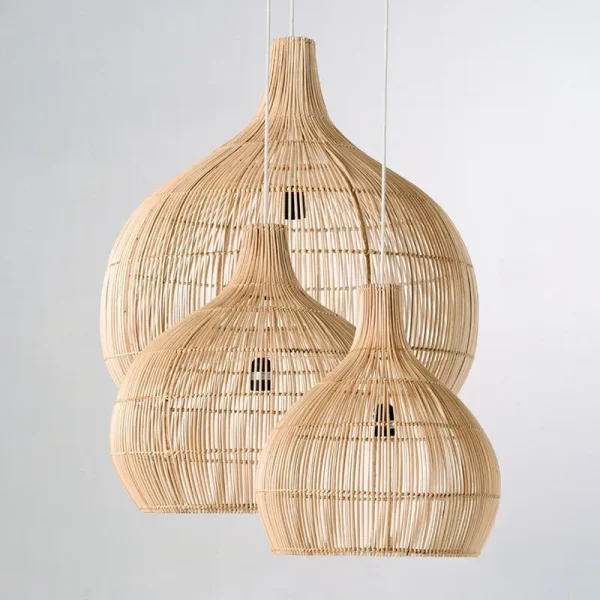 Vintage Rattan Pendant Lights Hand-woven Rattan Hanging Lamp Lights for Living Room Decoration Dining Room Lamps E27 Suspension - Image 4