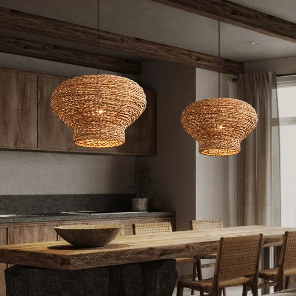 Vintage Style Pendant Lights High-quality Densely Woven Rattan Lamps for Living Room Dining Room Restaurant Loft Decor - Image 4