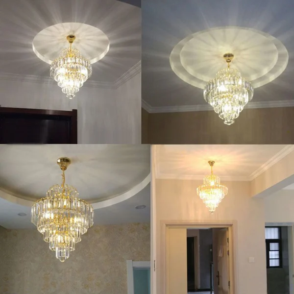 Luxury Crystal Chandelier Modern Ceiling Light Lamp Pendant Fixture Lighting Elegant Lighting Lamp E14 Decor - Image 5