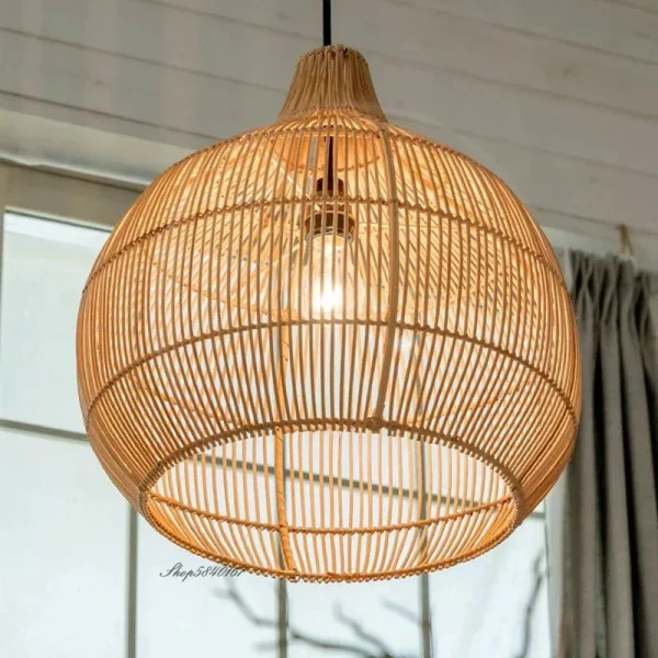 Vintage Rattan Pendant Lights Hand-woven Rattan Hanging Lamp Lights for Living Room Decoration Dining Room Lamps E27 Suspension - Image 2