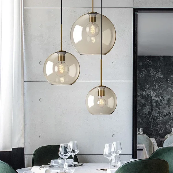 Modern Nordic hanging loft Glass lustre Pendant Light industrial decor Lights Fixtures E27/E26 for Kitchen Restaurant Lamp - Image 3
