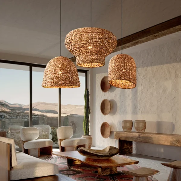 Vintage Style Pendant Lights High-quality Densely Woven Rattan Lamps for Living Room Dining Room Restaurant Loft Decor - Image 5