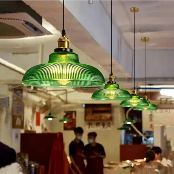 Retro Glass Chandelier Restaurant Tea Room Bar Bedrooms Studio Cafe Clothing Stores Lustre Single Head Vintage Pendant Lamps LED - Image 4