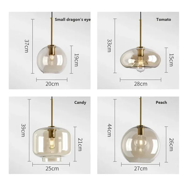 Modern Nordic hanging loft Glass lustre Pendant Light industrial decor Lights Fixtures E27/E26 for Kitchen Restaurant Lamp - Image 5