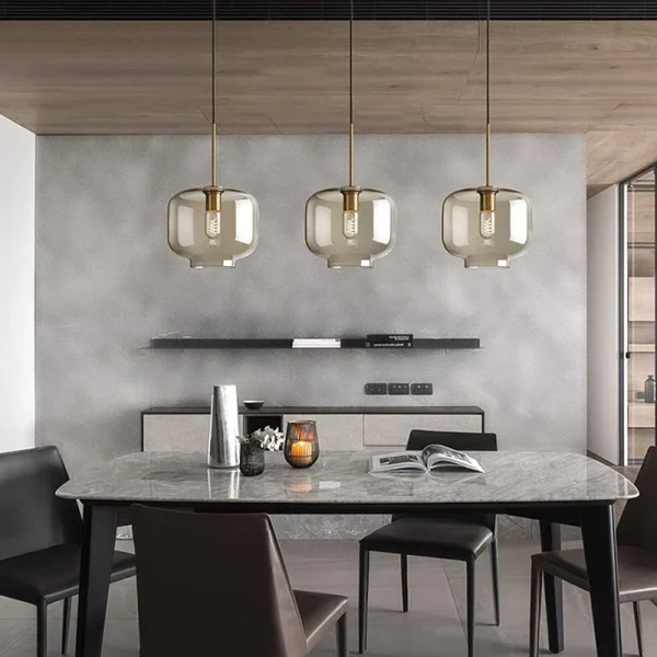 Modern Nordic hanging loft Glass lustre Pendant Light industrial decor Lights Fixtures E27/E26 for Kitchen Restaurant Lamp - Image 2